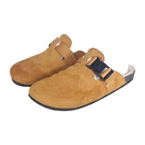 Ted Baker Women's US 9? Suede Chestnut Shearling Slip-On Flat Clogs Shoes